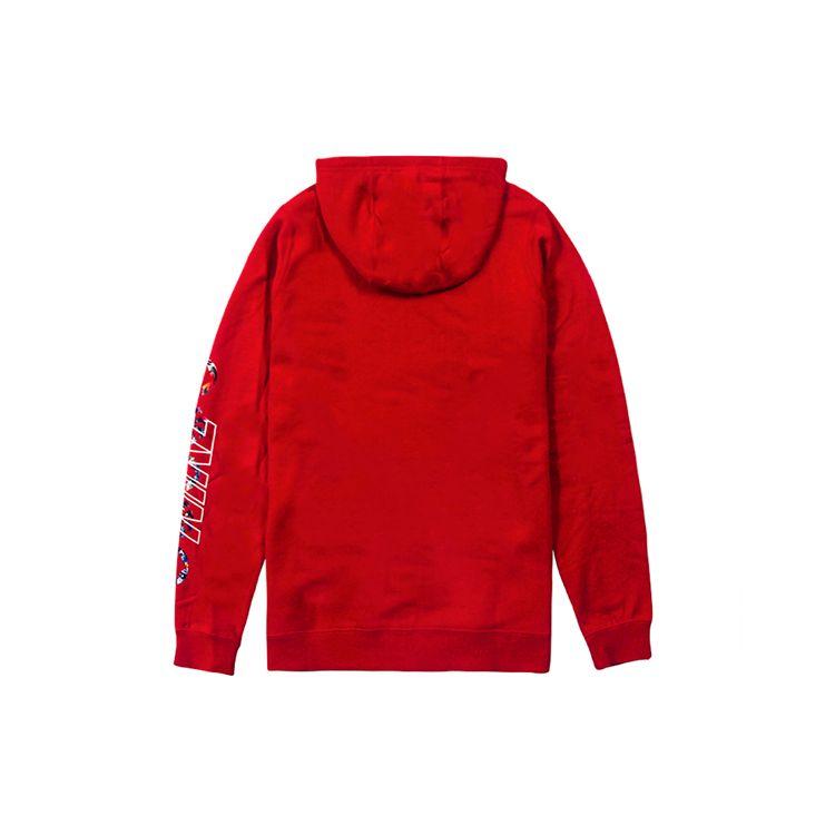 Nike Sportbekleidung Club Print Langarm-Pullover-Hoodie mit Kordelzug Herren-Hoodie Rot CU3670-687
