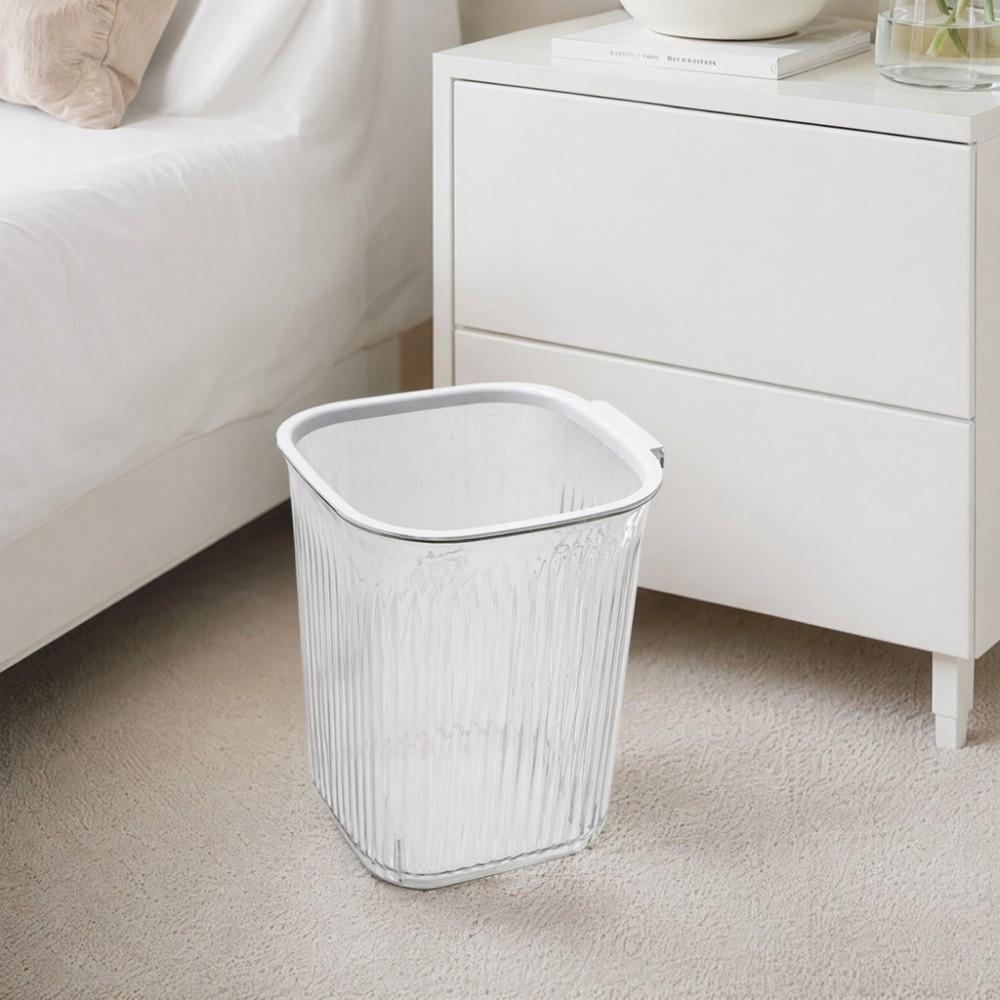 Thicken Transparent Trash Can Luxury Stripe Garbage Container Durable Dustbin Home Living Room