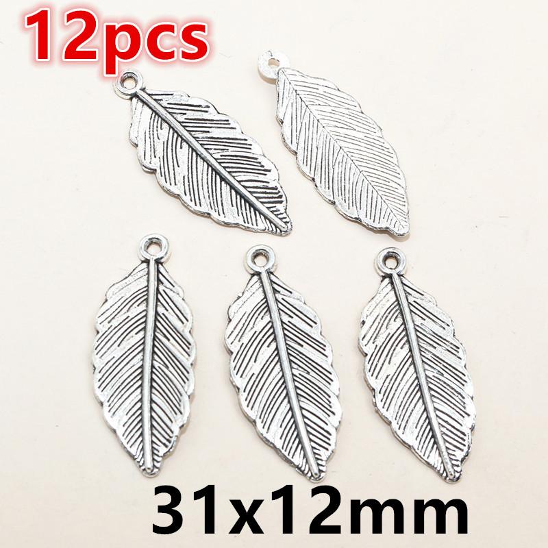 12-15pcs Alloy Metal Leaf Tree Charms Pendant DIY Jewelry Making Accessories Findings for Earrings Bracelet Necklace Craft