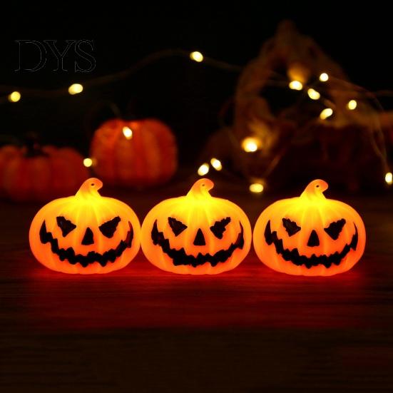 Durable Plastic Holiday Ornaments 3Pcs Halloween LED Pumpkin Light, Spooky Ghost Hanging Celebration Wall Hangings Decor for Bar, Glowing Haunted