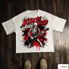 Oversized TShirt with Skeleton Guitar Graphic Loose Streetwear Style Soft Heavyweight Fabric Classic Crew Neck for Outfits