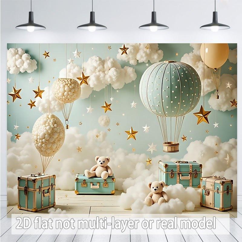 2D Plane - 2D Plane - 2D Plane Banner 1 piece - A teddy bear costume designed in a retro style, in an old-fashioned style 100x150cm