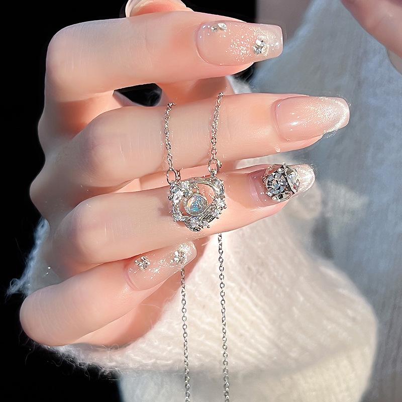 Original Symphony Butterfly Necklace Women's Light Luxury Niche Zircon Planet Stainless Steel Clavicle Chain