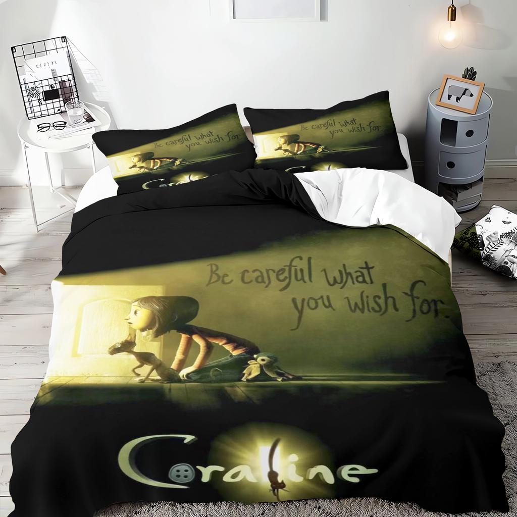 Copripiumino Coraline Set Lenzuola Miles Camera Adolescenti 100% Poliestere Decorazione Ultra Morbido Confortevole Stanza Bambini Nuovo Varie Misure
