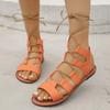 Fashion Women's Nude Lace-up Flat Sandals Summer  Fashionable Elegant Gladiator Shoes Open Toe Designer Women's Shoes Zapatos De Mujer