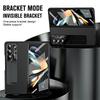 Luxury Plating Leather Lens Protection Kickstand Full Protect Case for Samsung Galaxy Z Fold 8 Ultra 6 5 4 3 With Tempered Glass