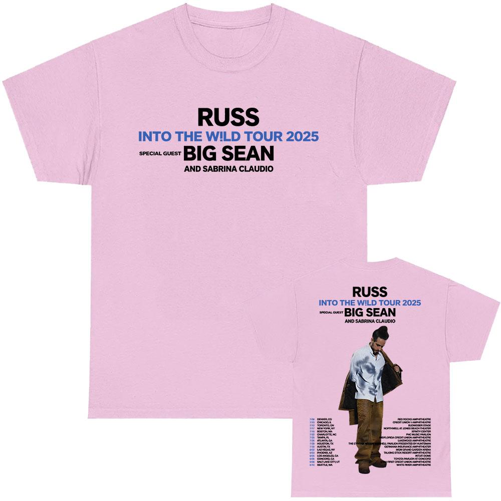 Russ in To The W!LD Tour 2025 T-shirt Summer Short Sleeve Male Tshirts Hip Hop Unisex Streetwear O-neck Rapper Printing T Shirt