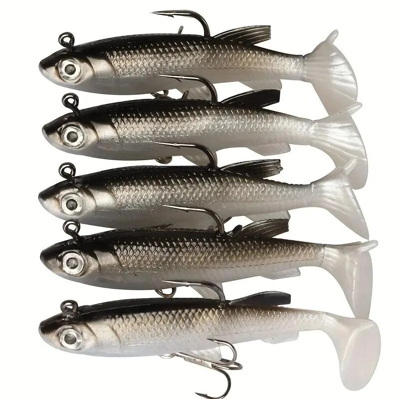 

Pre-Rigged Fishing Lures Jig Head with Paddle Tail Soft Plastic Swimbaits for Bass Trout Walleye Crappie Saltwater Freshwater