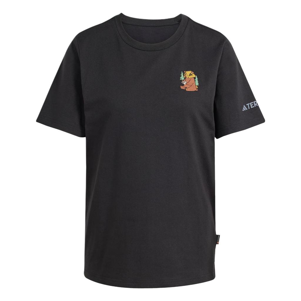 Adidas Terrex Polygiene Graphic Crew Neck Sports Short Sleeve T-Shirt Unisex Tops Black KA5149