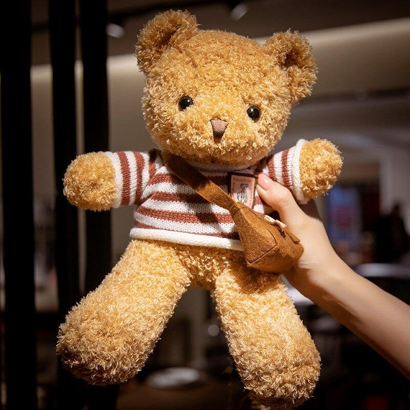 Kawaii Miś Pluszowy Miś Miękki Wypchany Słodki Miś z Ubraniami Torby Pluszowa Poduszka dla Dziewczynek Prezent Urodzinowy Lalki