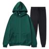 Men's Cross-border Autumn Winter Comfort Zip-Up Velvet Hoodie & Jacket Set