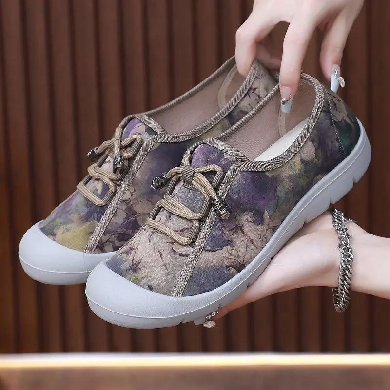 Fashion Original Round Toe Slip On Women's Shoes Aesthetic Fashion 2025 Offer Daily Routine Cheap Stylish Casual Walking Ladies Footwear