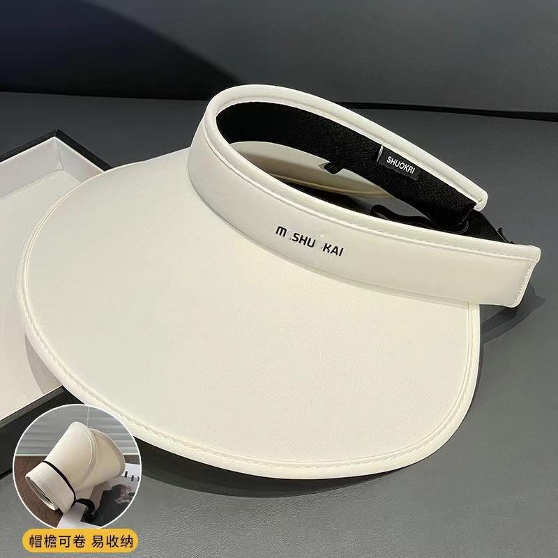 Neuer leerer Top-Sonnenhut Damen Sommer UV-Schutz vergrößerte Krempe Radfahren Sonnenhut schwarz Eisseide Sonnenhut