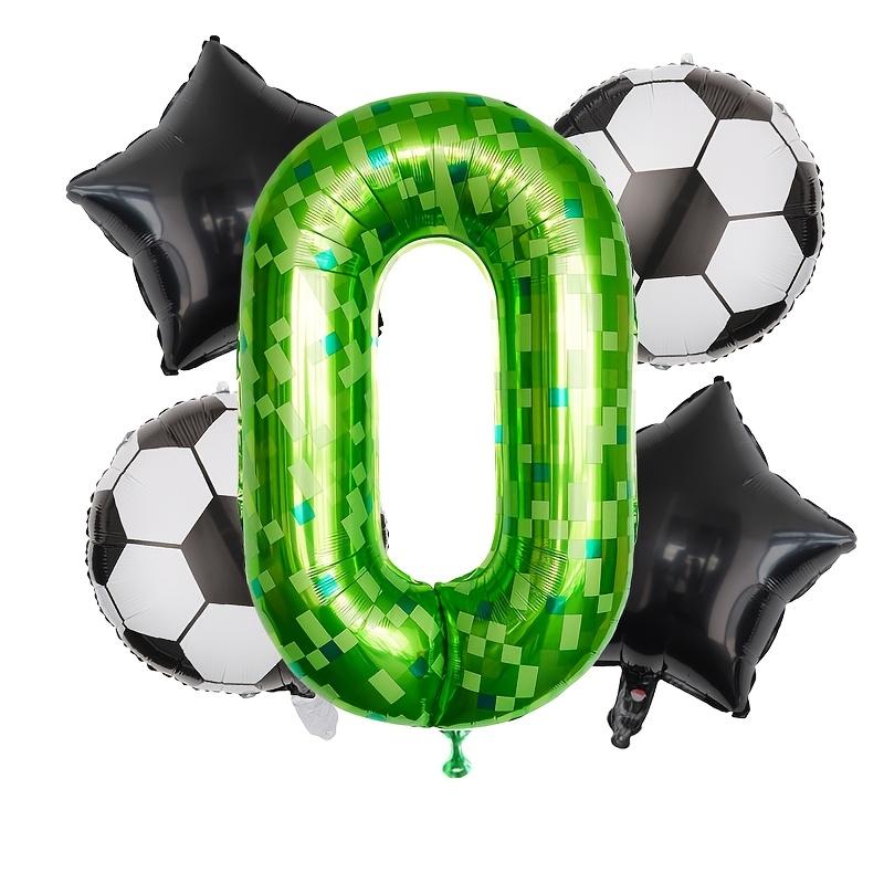 

5pcs 40inch Pixel Number Balloons Set/Soccer Theme Birthday Balloons with Helium Valve/Aluminum Film Material/Ideal for Birthday 40inch