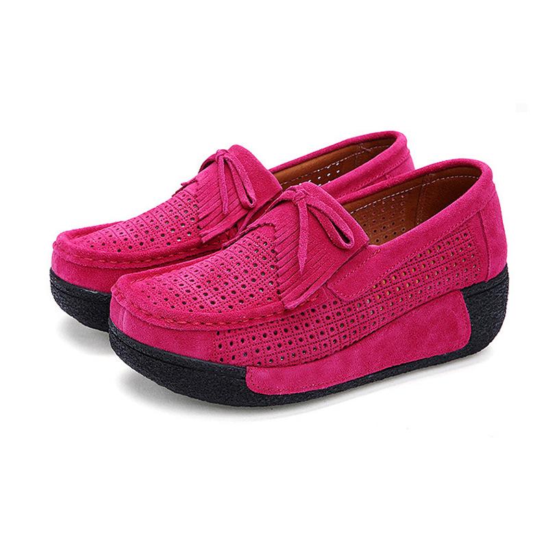 Autumn Thick Bottom Platform Sneakers Women Shoes Suede Leather Casual Shoes Women Tassels Zapatos Mujer Loafer 3351/3352