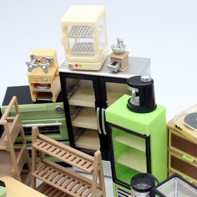 Miniature Oven Model Figure Doll House Kitchen Accessories With 2 Layer and Baking Tool For 1/12 Scale Scene Setting