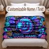 Underwater Fish Theme Soft Blanket Personalized Custom Name Text Print Warm Blanket Home Sofa Bedroom Decor