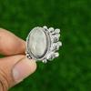Natural Rutile Gemstone Promise Black Adjustable Ring 925 Sterling Silver