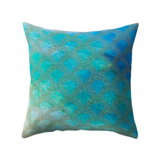 Multicolor Fish Scale Throw Pillow Case Cushion Cover Sofa Bed Car Cafe Decor