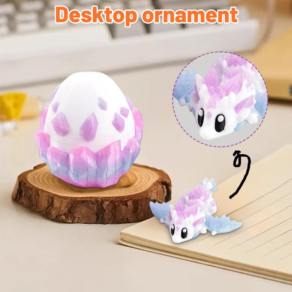 3D Printed Dragon Egg Set, Cool 3D Printed Possessive Crystal Dragon Toy, Cute Desktop Decoration