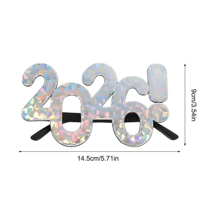 2026 Number Eyeglasses Happy New Year Glasses Diamond Glitter Sunglasses Cosplay Prop Xmas Party Decoration Funny Glasses