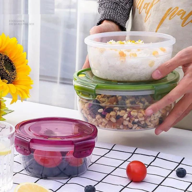 4Pcs/set Food Grade Fridge Organizer Food Storage Container Fresh Fruit Storage Box Snack Sealed Jar Lunch Box Kitchen Organizer