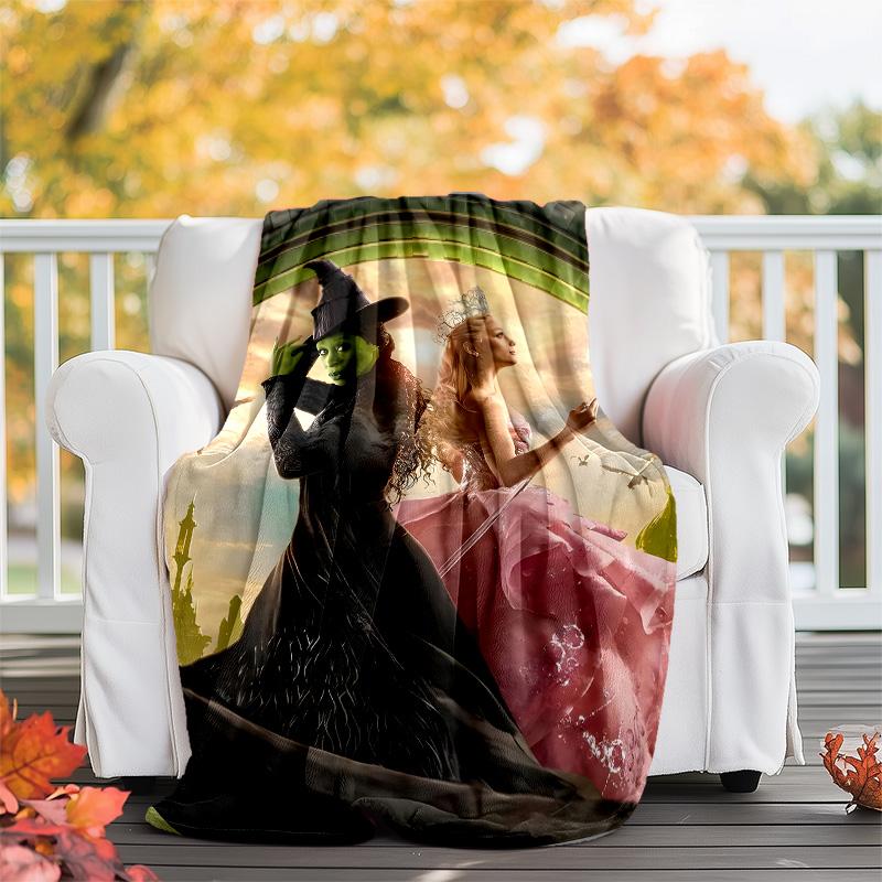 1pc The Wizard of Oz1 Theme Blanket - Digital Print, Polyester, Cozy for All Seasons, Perfect for Outdoor, Camping, and Travel