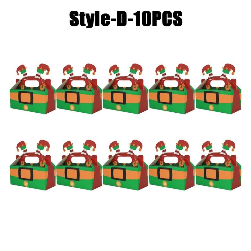 

Christmas Square Gift Box Collapsible Storage for Candy Cakes Desserts Holiday Party Favors Portable Handle Empty Packaging As shown