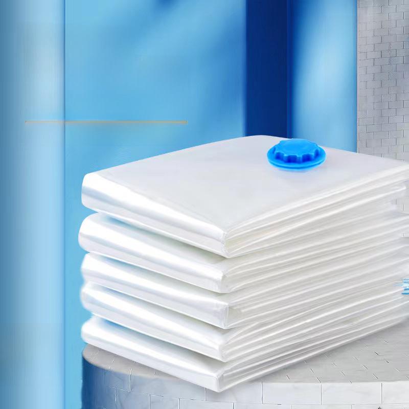 Blue Transparent Vacuum Compression Bag for Clothes & Quilts - Thickened Storage Solution