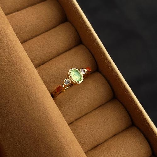 Light Luxury High-end Zircon Index Finger Ring Niche Retro Palace Style Ring Fashion Temperament Medieval Style Ring Female