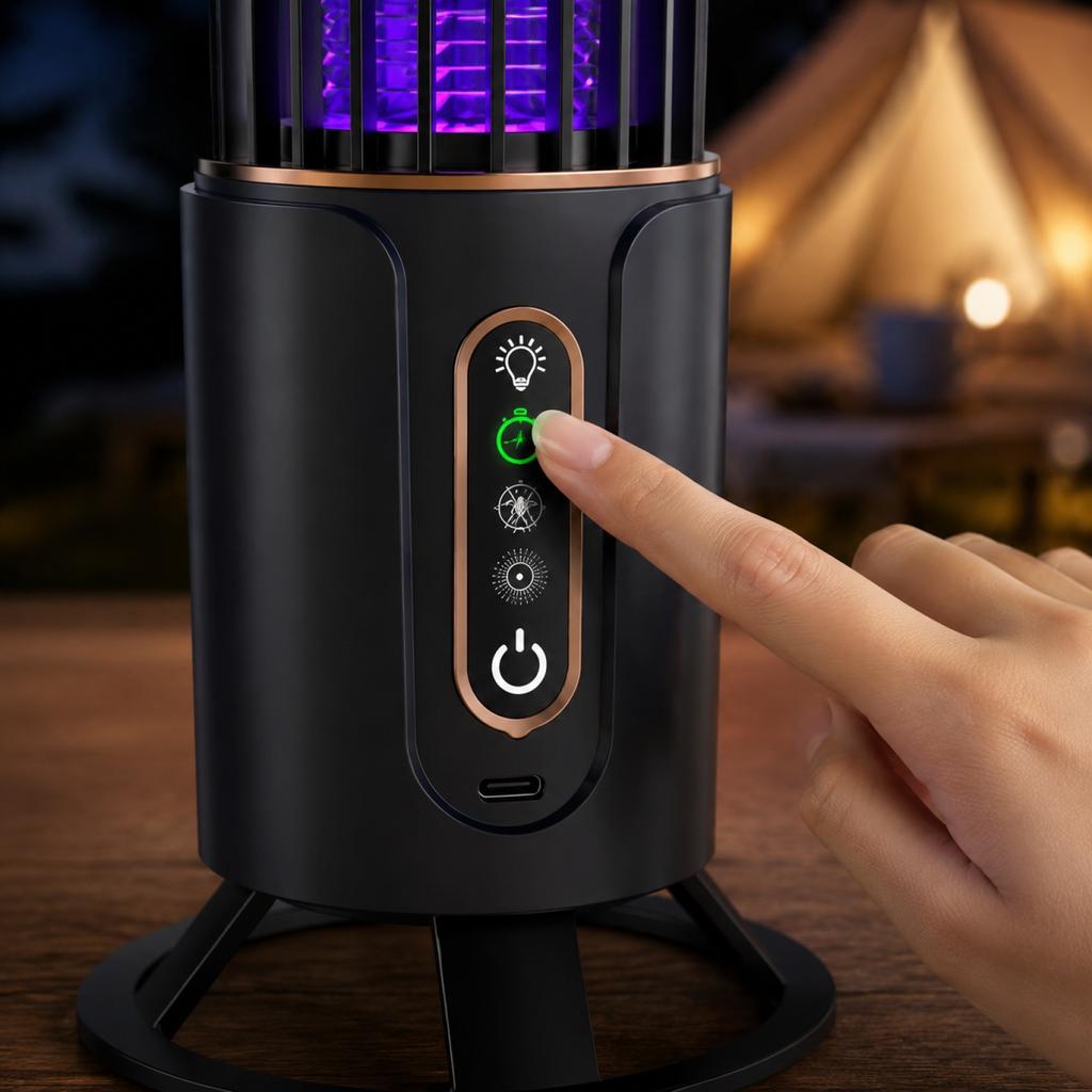 Lampada Uccidi Zanzare Ricaricabile Elettrica Zapper per Insetti Interno Esterno Portatile Campeggio Trappola per Insetti Dispositivo Repellente per Zanzare Alimentato da USB
