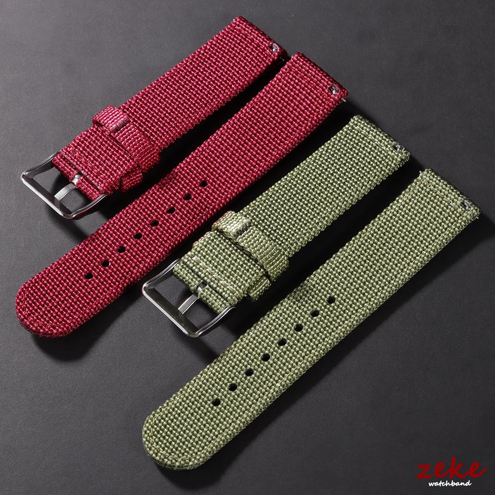 Vävt Nylonklockarmband Dubbelsidigt Nylon 18mm 19mm 20mm 22mm 24mm Klockarmband Snabbkoppling Sport Andningsbar Armbandsrem för Män