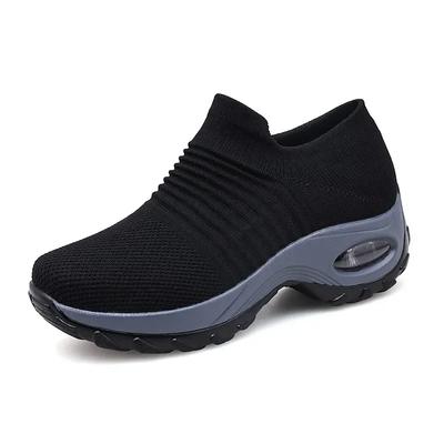 Dames Sneakers Casual Schoenen Mesh Ronde Vorm Luchtkussen Kleurafstemming Ademend Antislip Dames Plat Grote Maat 44