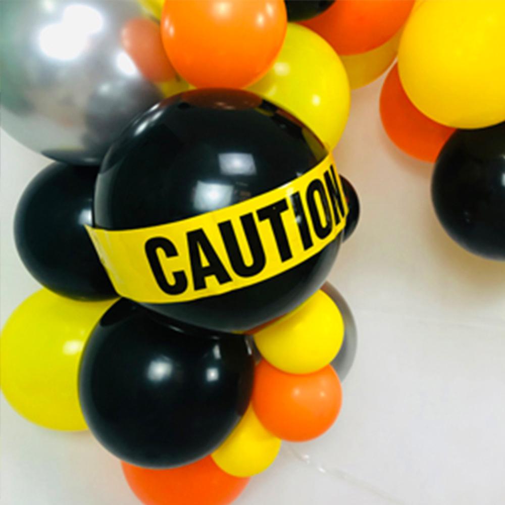 Construction Vehicle Theme Tableware Birthday Flag Balloon Chain Background Wall, Balloon Decoration