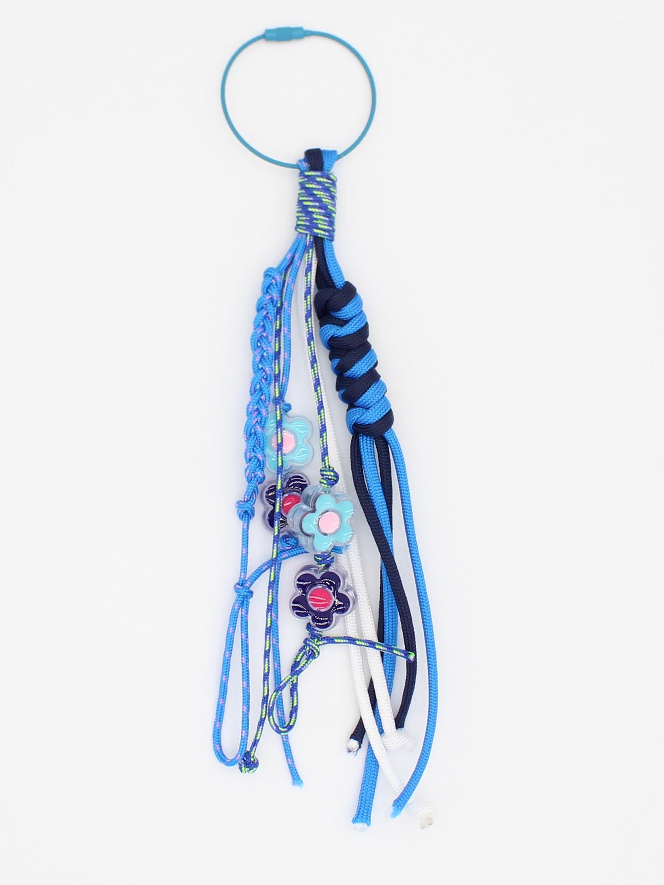 

Vibrant Dopamine Hand-Woven Polyester Keychain Bag Charm Note: Flower style is random and not specified