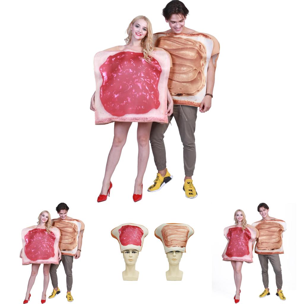 Halloween Couples Food Costume Set With Composite Fabric For Stage Performance