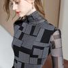 Autumn Turtleneck Bottoming Women's Inner Long-sleeved T-shirt Net Yarn Top