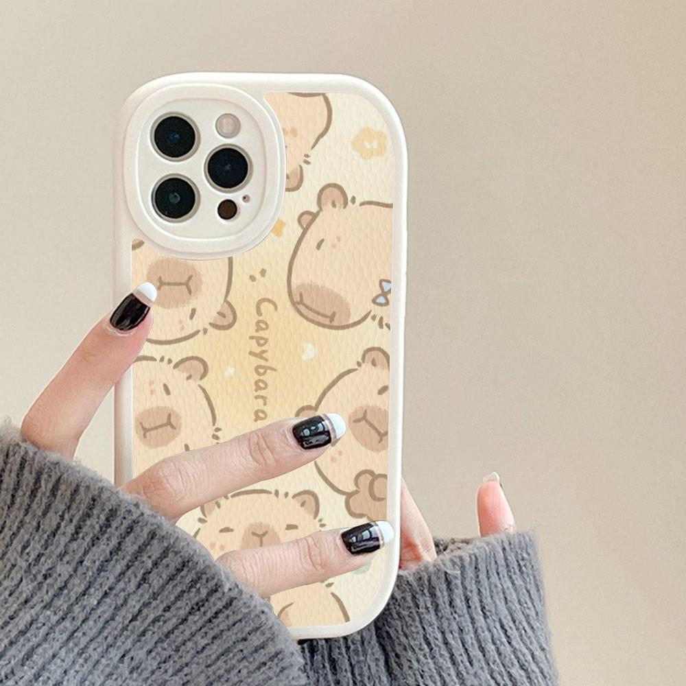 

Cartoon Animal Capybara Phone Case Hard Leather For IPhone 16 15 14 13 12 Mini 11 14 Pro Max Xs X Xr 7 8 Plus Fundas iphone 11 pro