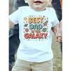 European sizes Boys' Best Dad in The Galaxy Letter Pattern Trendy Cool Versatile Casual Round Neck T-Shirt