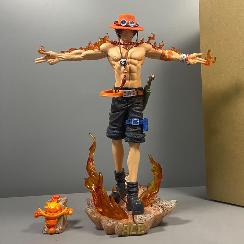 28cm Anime One Piece Ace Figure Portgas D Ace Action Figurine Pvc Statue Collectible Model Toys For Childern Christmas Gifts