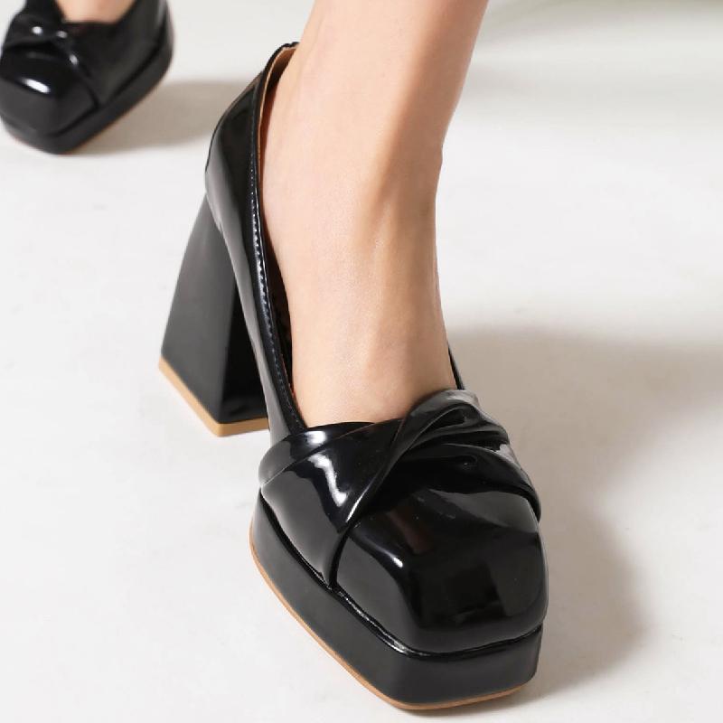 Elegant Black Pink White Women's Heels Pumps Shoes Square Toe High Heels Female OL Working Party Wedding Dance Shoe 2025 Spring