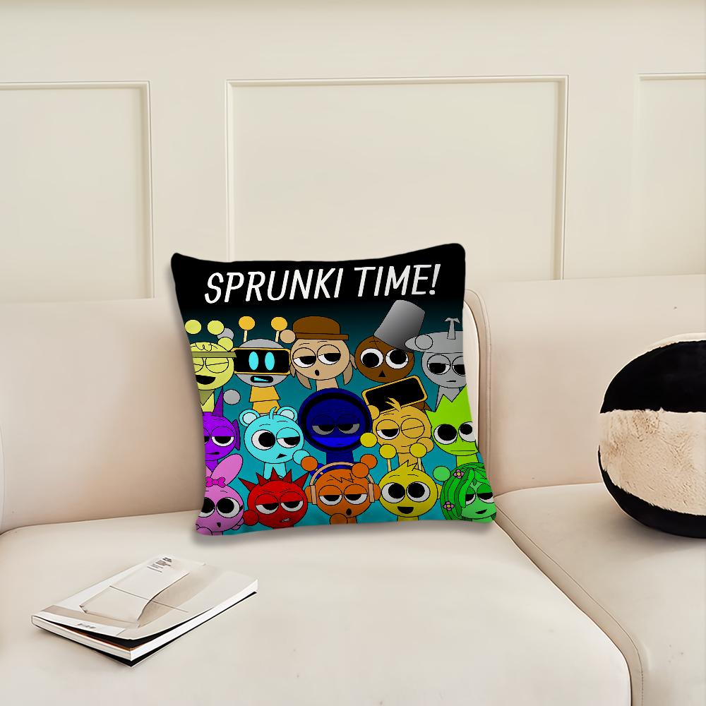 Funny Game Cartoon S-Sprunki Cushion Cover Cushion Room Bedroom Headboard Sofa Living Backrest Nap Time Pillow Case