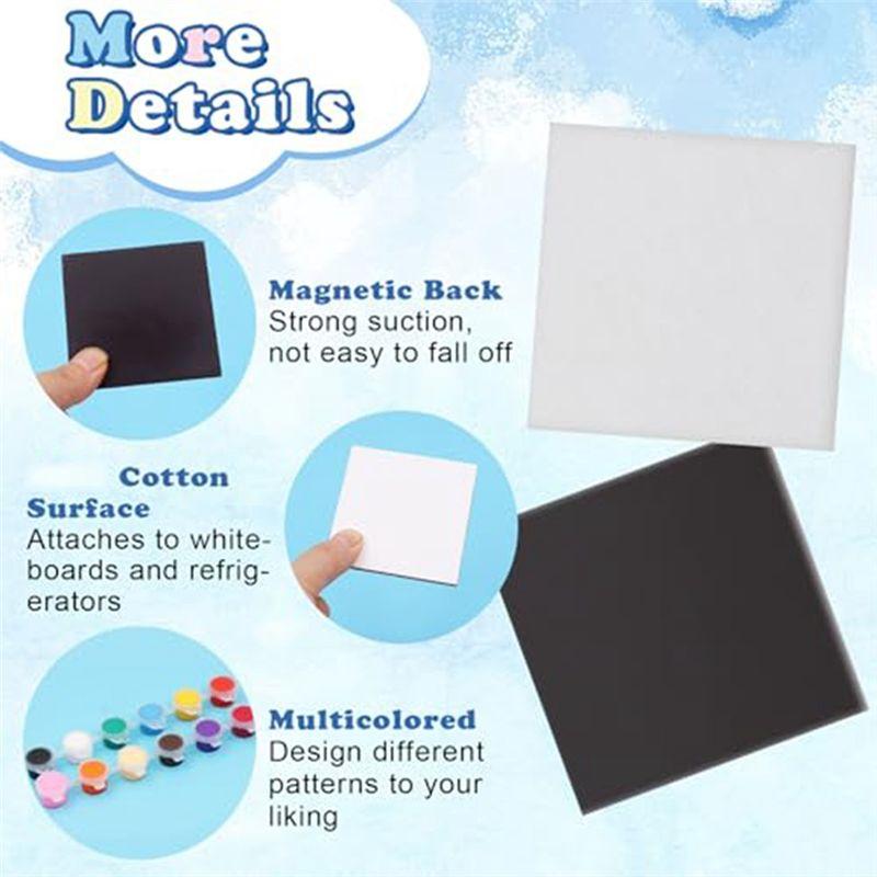 A84E-30 Pcs 2.6 Inch Mini Magnetic Canvas Panel, Magnetic Painting Canvas Panel With Painting Set