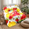 Fruit and Beverage Fusion Theme Blanket Lightweight Warm Flannel Blanket Decorative Throw Blanket for Home Decoration