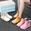Rain Shoes Women's Fashion Outer Wear Inner Height Increase Non-slip Thick Sole Wear-resistant Rain Boots Short Waterproof Shoes Adult Work