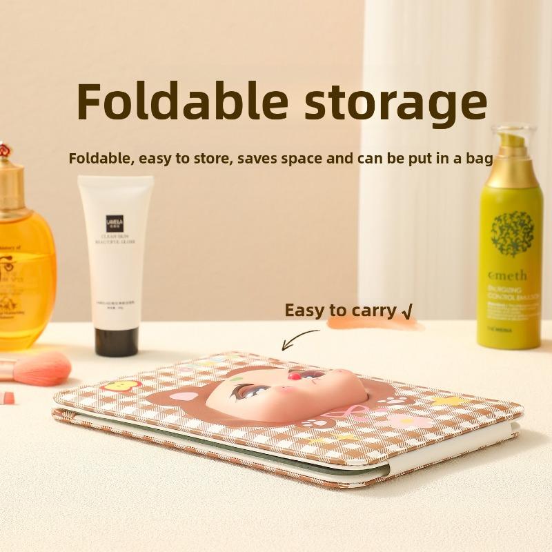 Folding Makeup Mirror, Desktop Makeup Mirror, Student Dormitory Standing Dressing Mirror, Portable Folding Flip Cover Mirror