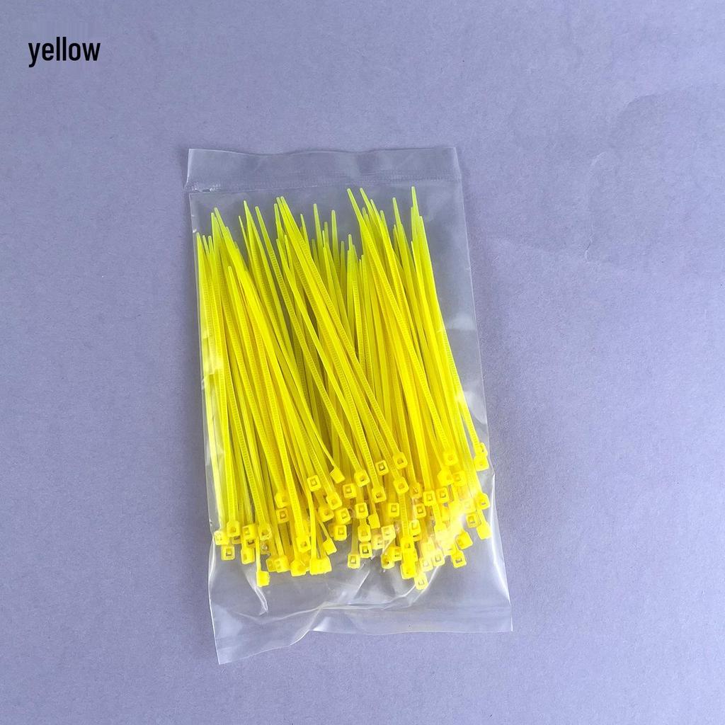 Multi-Color Nylon Zip Ties - 2x100 Pack, Small 2.4mm Wide In Blue, Red, Yellow, Green, Orange, Black, White & Pink