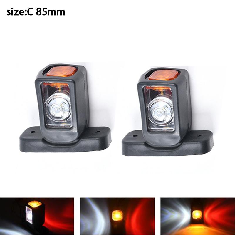 2PCS 3Faces White Red Yellow 12/24V LED Side Marker Light TailLight For Trailer Truck Van Lorry Indicator Lamp Truck Side Lamp