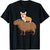 Funny Corgi Riding Capybara T-Shirt