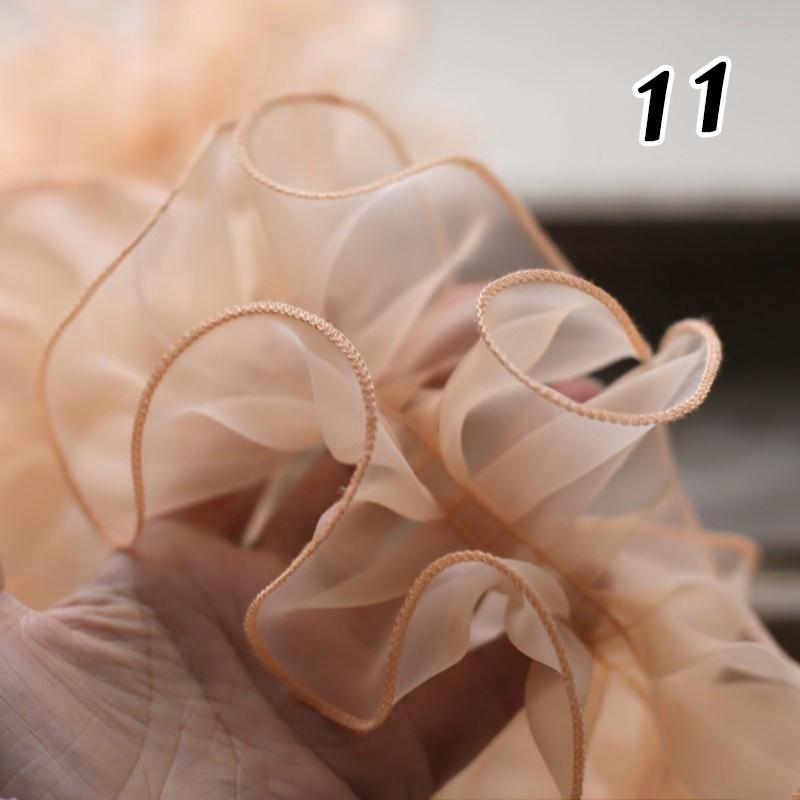 3M 10cm Pleated Lace Trim Bubble Skirt Ruffle Gauze Lace Ribbon Lace Fabric Tutu Lace Wedding Dress Decor Accessories